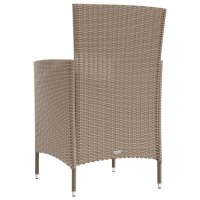 vidaXL Gartenstühle mit Kissen 4 Stk. Poly Rattan Beige