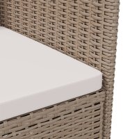 vidaXL Gartenstühle mit Kissen 4 Stk. Poly Rattan Beige