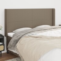 vidaXL Kopfteil mit Ohren Taupe 203x16x118/128 cm Stoff