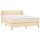 vidaXL Boxspringbett mit Matratze Creme 140x190 cm Stoff