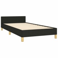 vidaXL Bettgestell mit Kopfteil Schwarz 90x190 cm Stoff