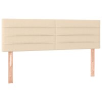 WOWONA Boxspringbett mit Matratze Creme 140x190 cm Stoff