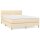 WOWONA Boxspringbett mit Matratze Creme 140x190 cm Stoff