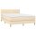 WOWONA Boxspringbett mit Matratze Creme 140x190 cm Stoff