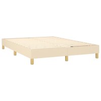 vidaXL Boxspringbett mit Matratze Creme 140x190 cm Stoff