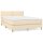 vidaXL Boxspringbett mit Matratze Creme 140x190 cm Stoff