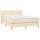 vidaXL Boxspringbett mit Matratze Creme 140x190 cm Stoff