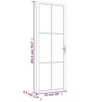 vidaXL Innent&uuml;r 76x201,5 cm Wei&szlig; Mattglas und Aluminium