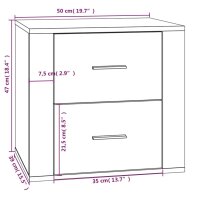 vidaXL Nachttisch Betongrau 50x39x47 cm