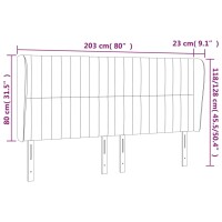 vidaXL Kopfteil mit Ohren Dunkelbraun 203x23x118/128 cm Stoff