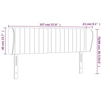 vidaXL Kopfteil mit Ohren Hellgrau 147x23x78/88 cm Stoff