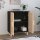 vidaXL Sideboard Schwarz 60x30x70cm Massivholz Kiefer und Natur-Rattan