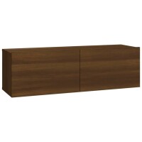 vidaXL 7-tlg. TV-Schrank-Set Braun Eichen-Optik Holzwerkstoff