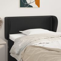 vidaXL Kopfteil mit Ohren Schwarz 103x23x78/88 cm Kunstleder