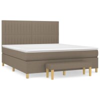 vidaXL Boxspringbett mit Matratze Taupe 160x200 cm Stoff