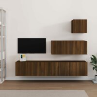 vidaXL 4-tlg. TV-Schrank-Set Braun Eichen-Optik Holzwerkstoff