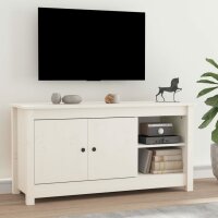 vidaXL TV-Schrank Wei&szlig; 103x36,5x52 cm Massivholz Kiefer