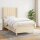 WOWONA Boxspringbett mit Matratze Creme 90x200 cm Stoff