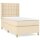 WOWONA Boxspringbett mit Matratze Creme 90x200 cm Stoff