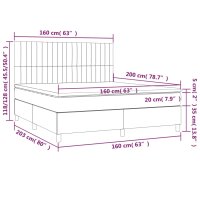 vidaXL Boxspringbett mit Matratze Dunkelgr&uuml;n 160x200 cm Samt