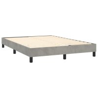 vidaXL Boxspringbett mit Matratze Hellgrau 140x190 cm Samt