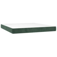 vidaXL Boxspringbett mit Matratze Dunkelgr&uuml;n 160x200 cm Samt