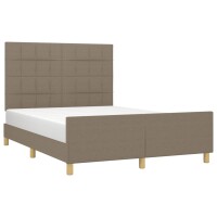 WOWONA Bettgestell mit Kopfteil Taupe 140x190 cm Stoff