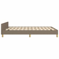 WOWONA Bettgestell mit Kopfteil Taupe 140x190 cm Stoff