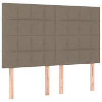 WOWONA Bettgestell mit Kopfteil Taupe 140x190 cm Stoff