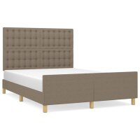 vidaXL Bettgestell mit Kopfteil Taupe 140x190 cm Stoff