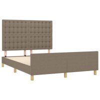 vidaXL Bettgestell mit Kopfteil Taupe 140x190 cm Stoff