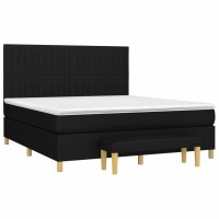 vidaXL Boxspringbett mit Matratze Schwarz 160x200 cm Stoff