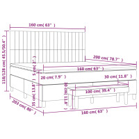 vidaXL Boxspringbett mit Matratze Schwarz 160x200 cm Stoff