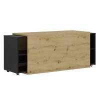 FMD TV-Schrank 194,5x39,9x49,2 cm Artisan-Eiche und Schwarz