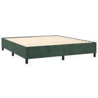 vidaXL Boxspringbett mit Matratze Dunkelgr&uuml;n 160x200 cm Samt