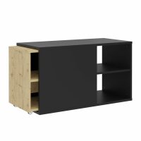 FMD TV-Schrank mit 2 F&auml;chern 133,5x39,9x49,2 cm Schwarz Artisan-Eiche