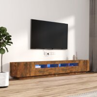 vidaXL 3-tlg. TV-Schrank-Set LED-Leuchten R&auml;uchereiche Holzwerkstoff