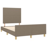 vidaXL Bettgestell mit Kopfteil Taupe 120x200 cm Stoff