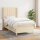 vidaXL Boxspringbett mit Matratze Creme 100x200 cm Stoff