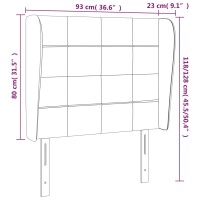 vidaXL Kopfteil mit Ohren Dunkelgr&uuml;n 93x23x118/128 cm Samt