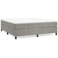 vidaXL Boxspringbett Hellgrau 200x200 cm Samt