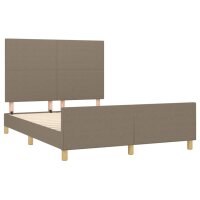 vidaXL Bettgestell mit Kopfteil Taupe 140x190 cm Stoff