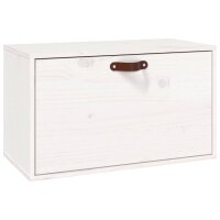 vidaXL Wandschrank Weiß 60x30x35 cm Massivholz Kiefer