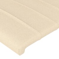 vidaXL Bettgestell mit Kopfteil Creme 90x200 cm Stoff