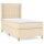 WOWONA Boxspringbett mit Matratze Creme 90x200 cm Stoff