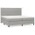 vidaXL Boxspringbett mit Matratze Hellgrau 200x200 cm Stoff