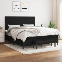 vidaXL Boxspringbett mit Matratze Schwarz 180x200 cm Stoff