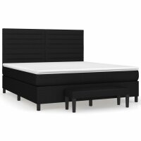 vidaXL Boxspringbett mit Matratze Schwarz 180x200 cm Stoff