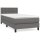 WOWONA Boxspringbett mit Matratze Grau 80x200 cm Kunstleder