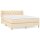 vidaXL Boxspringbett mit Matratze Creme 140x190 cm Stoff